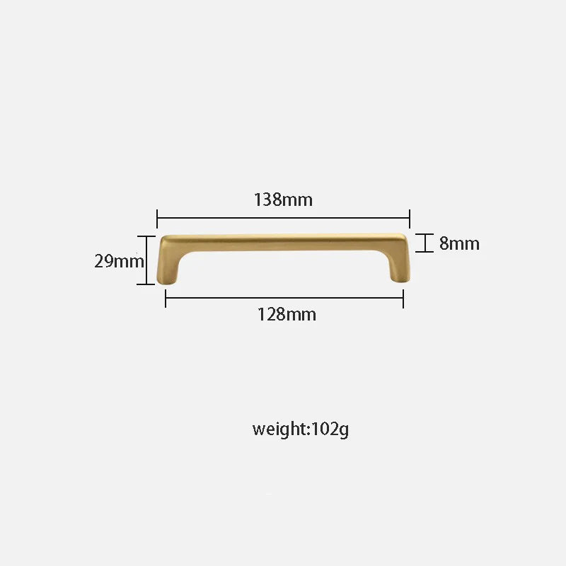 Solid Brass Wardrobe Handles – Integrated Cabinet Pulls and Furniture Bar Handles (106mm-332mm)