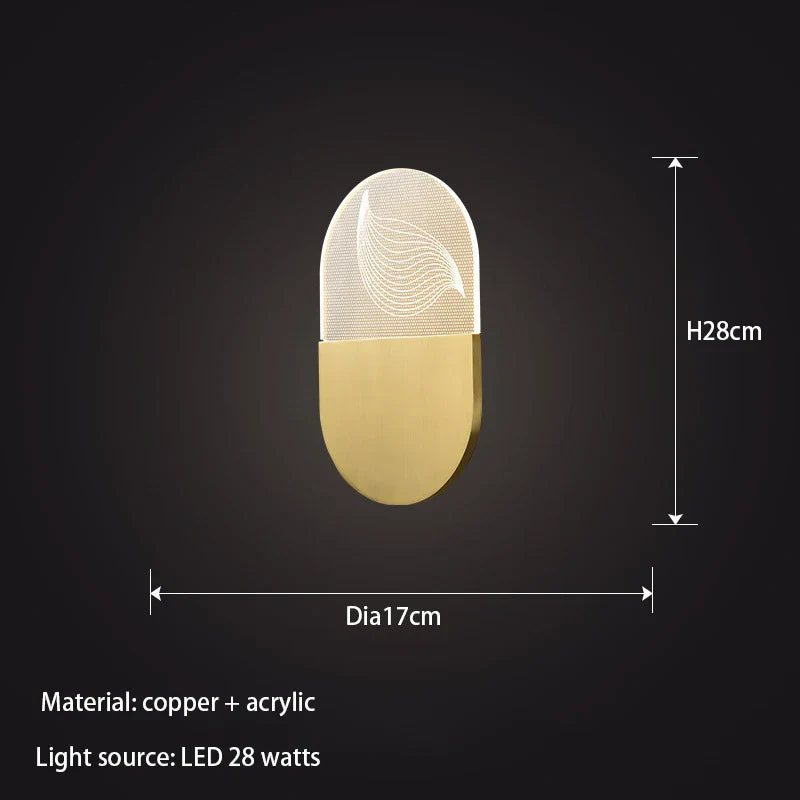 Isabella - Nordic Grade Simple Bedside Lamp Copper Wall Lamp Hotel Room Bedroom Wall Lamp Living Room Study Background Wall Lamp