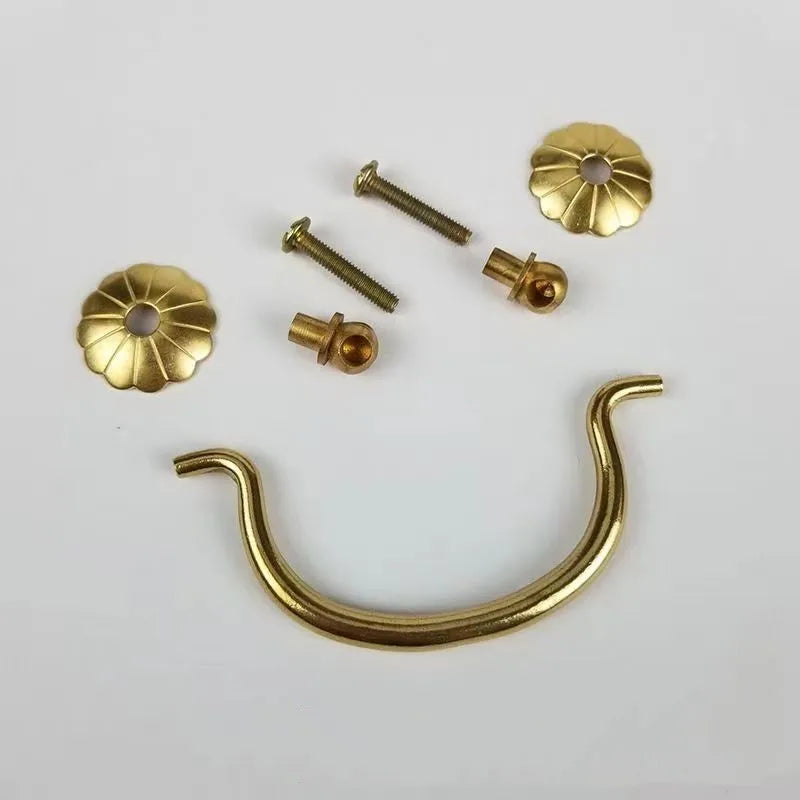 Antique Brass Arch Cabinet Pulls – Vintage Drawer Handles for Home Improvement