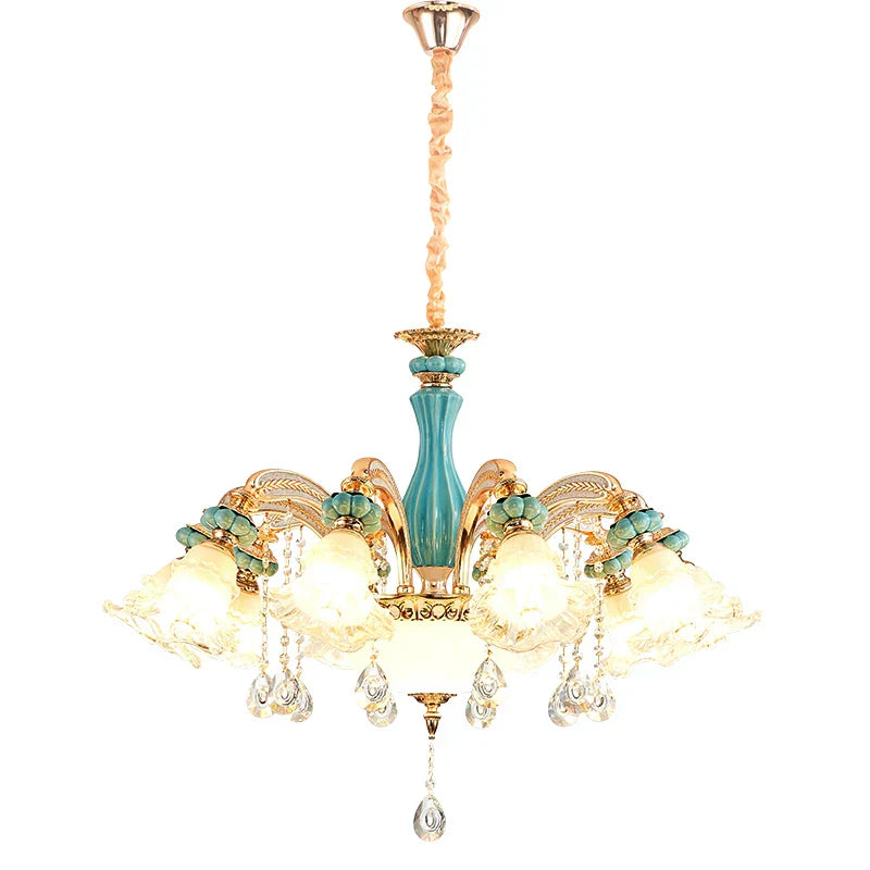 Elegant European-Style Crystal Chandelier - A Romantic and Fashionable Lighting Fixture for Living Rooms, Bedrooms, Dining Rooms, Studies, and Villa Duplexes