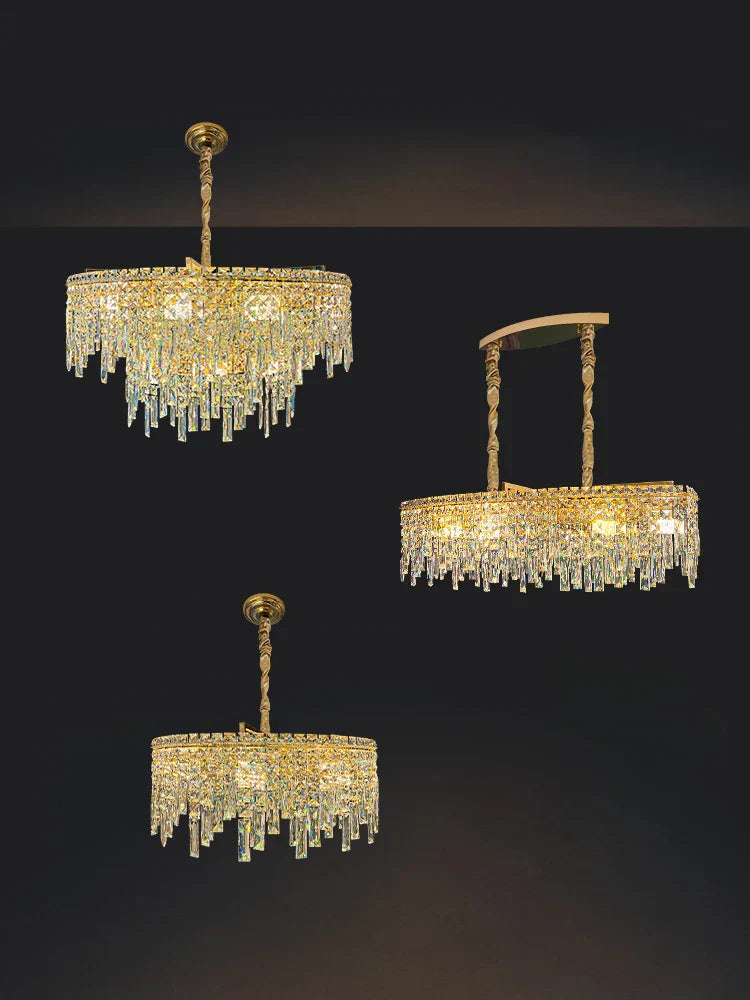 Elegant Golden Round Chandelier - A Creative New Design for Living Rooms, Dining Rooms, and More