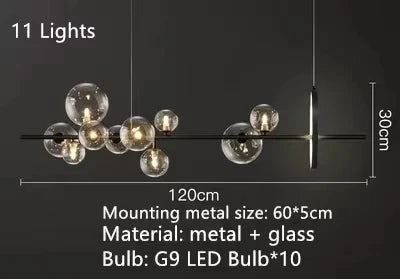 Designer Bubble Ball Chandelier - Nordic Glass Lighting for Dining, Living Room, and Bar