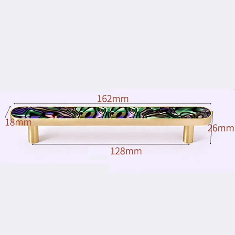 Brass and Acrylic Cabinet Handles – Colorful European Wardrobe Pulls for Furniture (96/128mm Hole Distance)