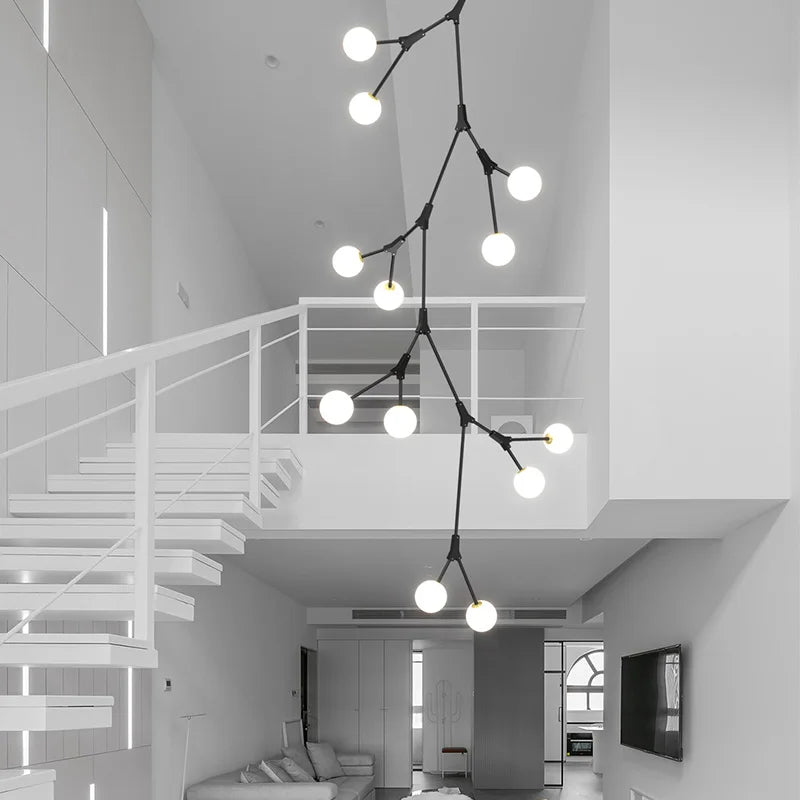 Contemporary Rotating Stair Light Chandelier - Luxury Lighting for Your Living Space
