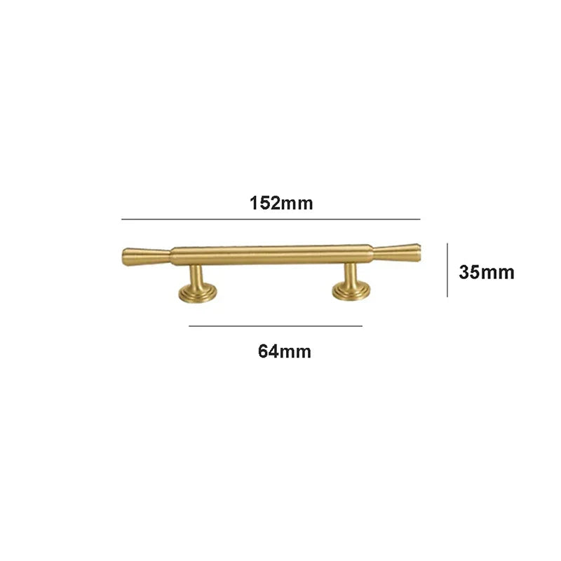Brushed Gold Brass Cabinet Handles – Modern Knobs and Bar Pulls (50mm-280mm)