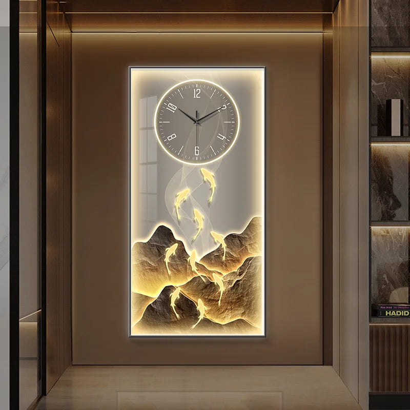 Dlight Decor Wall Clock Lamp with Crystal Glow