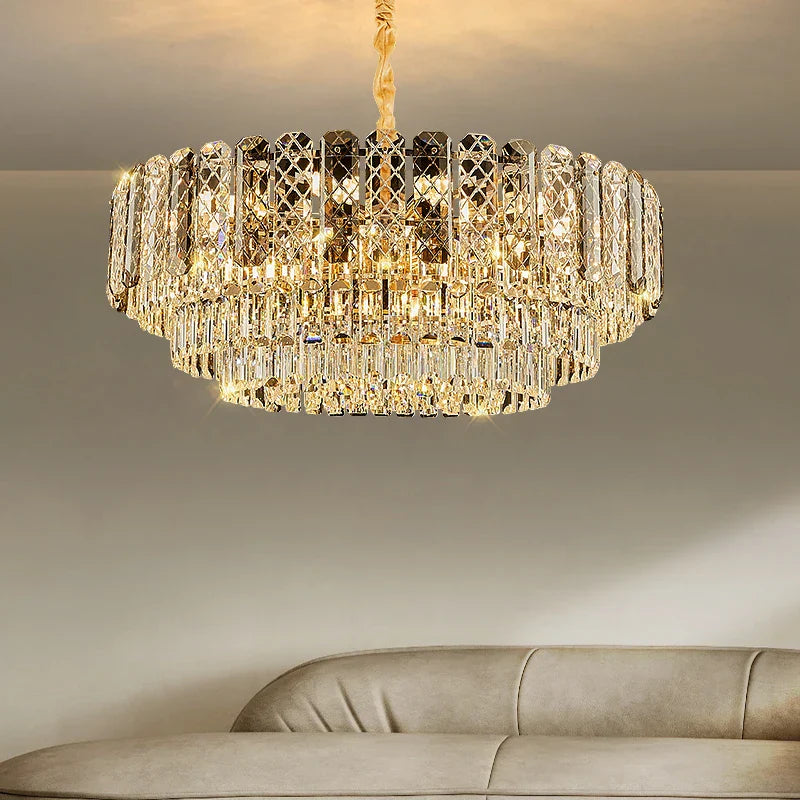 High-End Crystal Ceiling Lamp - Latest Light Luxury Design for Dining Rooms, an Exquisite Main Lamp Chandelier