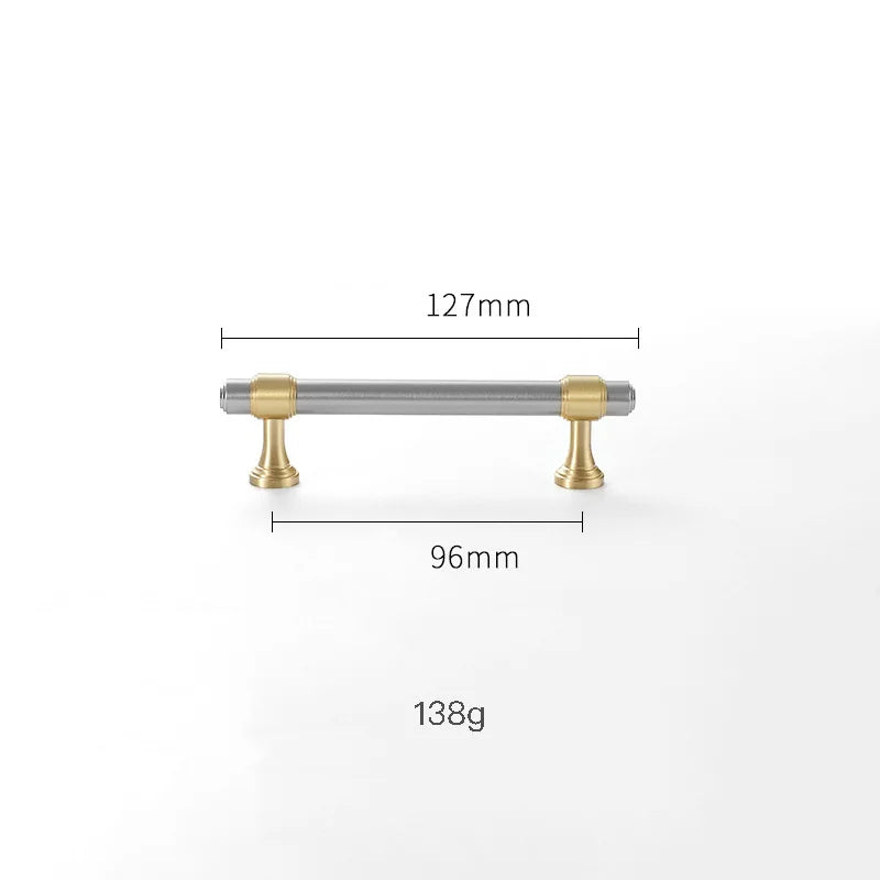 Nickel-Plated Brass Cabinet Handles – Gold and Matte Silver T-Bar Pulls for Wardrobes and Drawers
