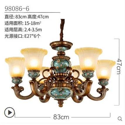 New European Vintage Resin Chandelier - Create a Luxurious Atmosphere in Your Villa, Restaurant, or Bedroom