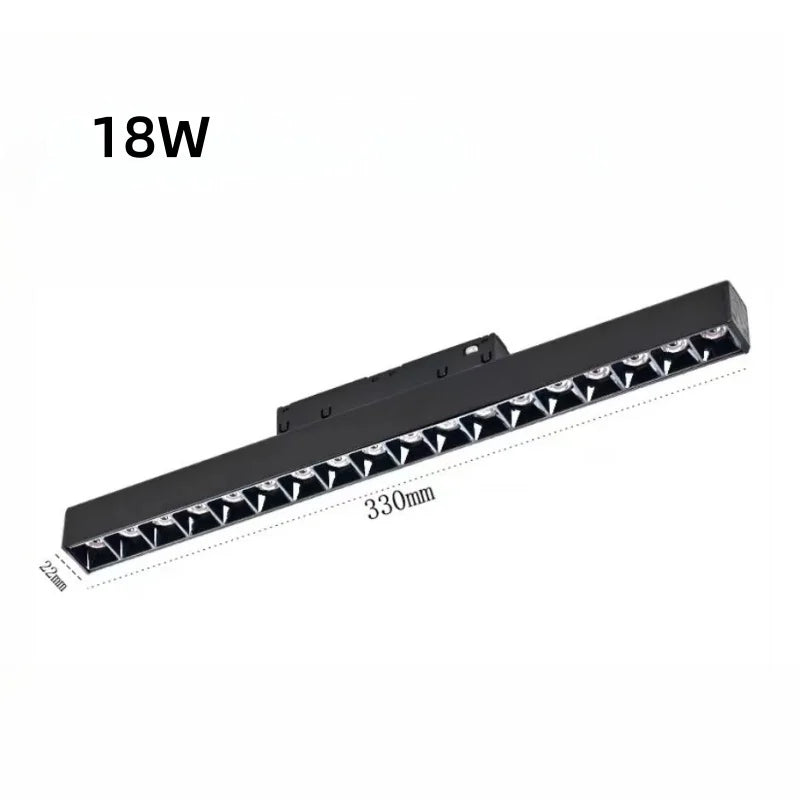 LED Embedded Magnetic Track Light - 6W/12W/18W/24W Folding Grille Spotlight