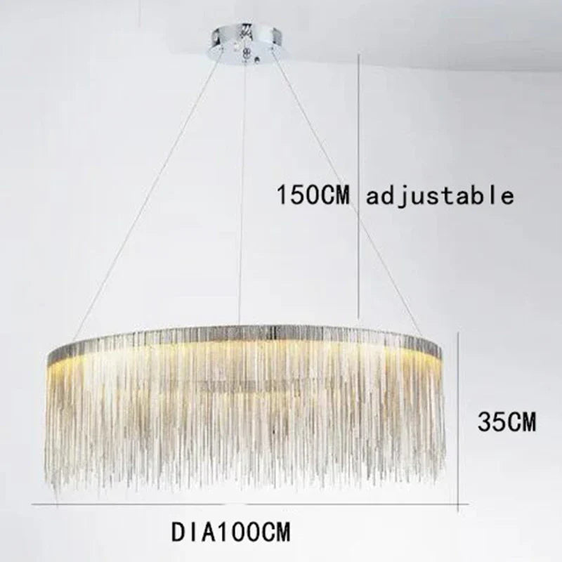 Postmodern Bohemian Chandelier - A Creative Designer Luxury Coffee Tables Light with Tassel Accents for Living Rooms and Restaurants