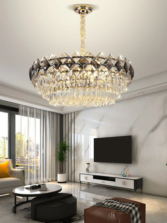 Modern Light Luxury Crystal Chandelier - A Stunning Main Lamp for Living Rooms, Dining Rooms, and Bedrooms