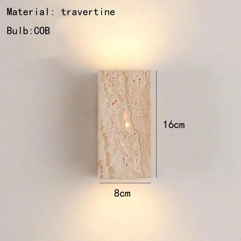 Natural Stone Wall Lamp - Art Decor Sconce for Foyers, Dining Rooms, Bedrooms, Stairs, Aisles, and Corridor Atmosphere Lighting