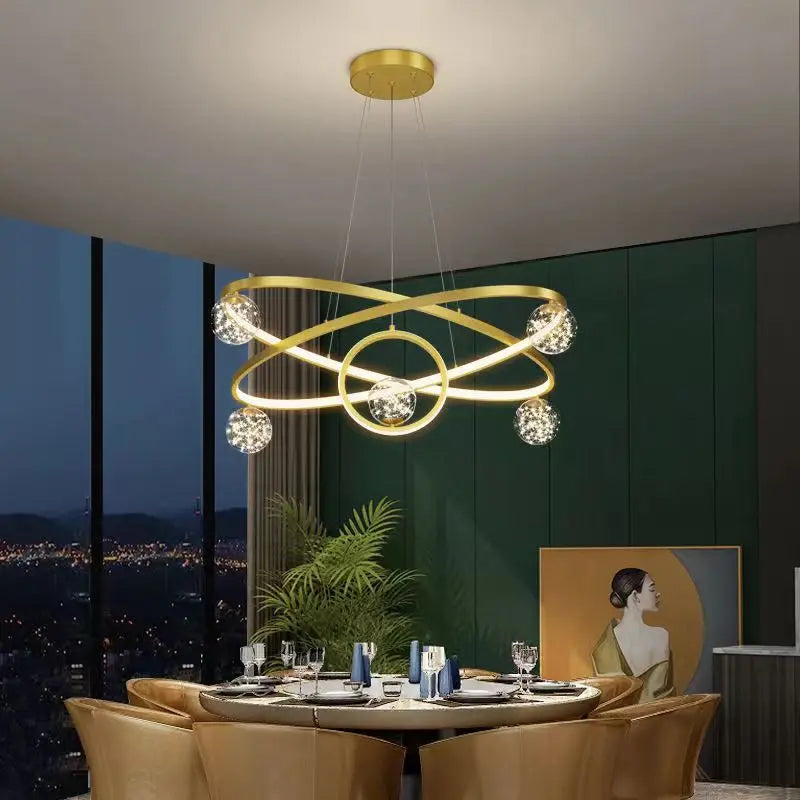Nordic Minimalist Chandelier - Starlit Elegance for Dining, Bedroom, and Living Spaces