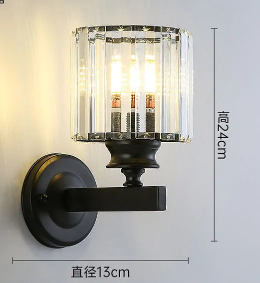 New Modern Simple Bedroom Bedside Lamp - Crystal Wall Lamp for Eye Protection in Living Rooms, Studies, Corridors, and Stairwells