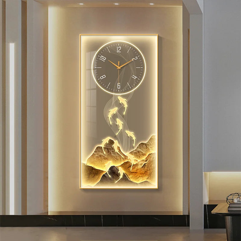Dlight Decor Wall Clock Lamp with Crystal Glow