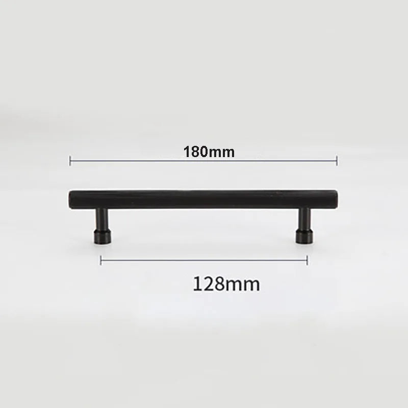 Gold and Black Solid Brass Handles – Straight Line Cabinet T-Bar and Wardrobe Pulls