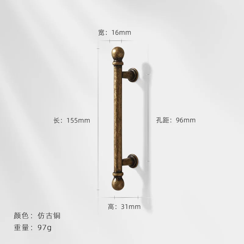 Antique Bronze Wardrobe Door Handles – Zinc Alloy Cabinet Pulls and Drawer Knobs
