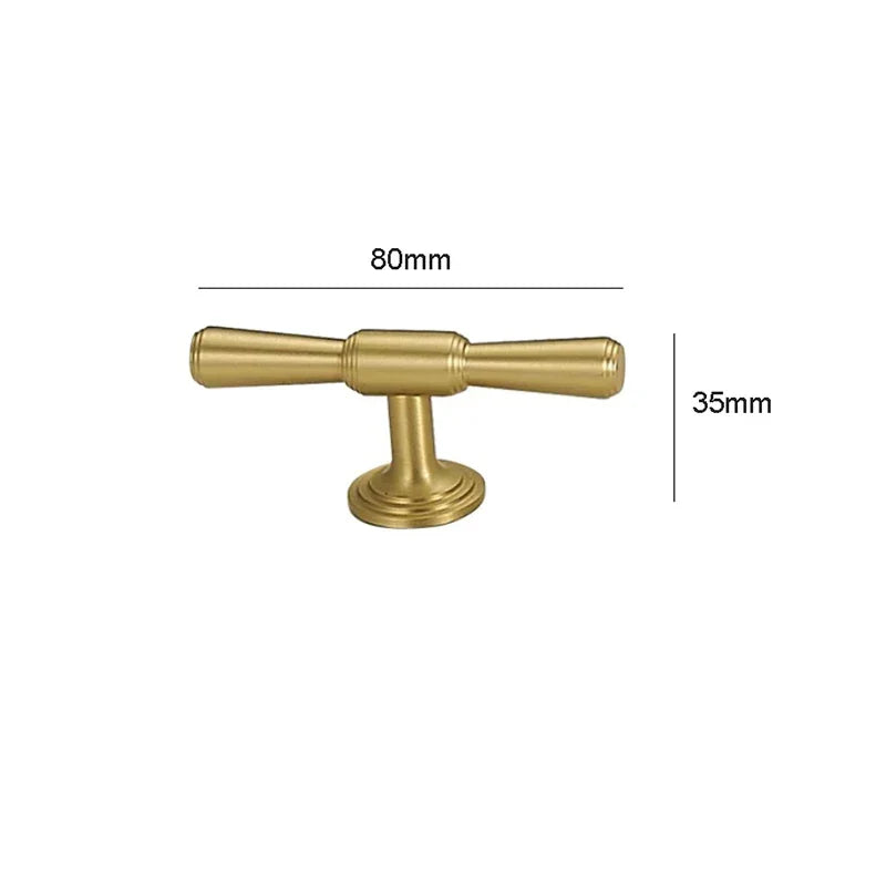 Brushed Gold Brass Cabinet Handles – Modern Knobs and Bar Pulls (50mm-280mm)