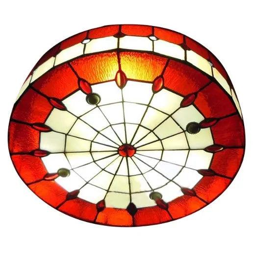 Vintage Mediterranean Tiffany Stained Glass Ceiling Lights - Elegance for Living, Dining, and Bedrooms