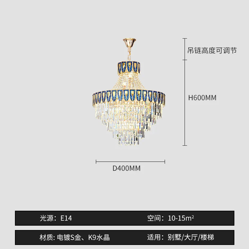 High-End Crystal Chandelier - Artistic Lighting for Living and Dining Spaces, Luxury Hotels, and Duplex Homes