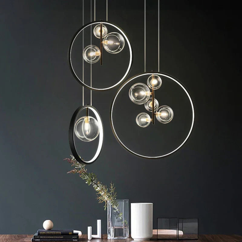 Designer Bubble Ball Chandelier - Nordic Glass Lighting for Dining, Living Room, and Bar