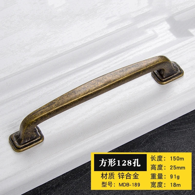 Antique Bronze Cabinet Handles - Retro Drawer Pulls, Vintage Zinc Alloy Kitchen Hardware for Furniture, Dresser, and Locker