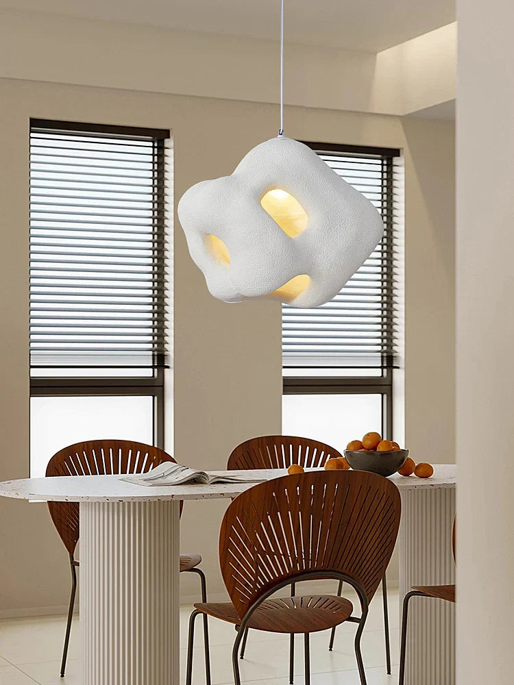 Nordic Wabi Sabi E27 Chandelier Light - Minimalist LED Home Decor Suspension Lamp for Cafes, Restaurants, and Bars