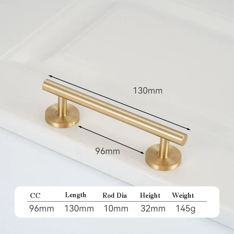 France Satin Gold Cabinet Handles – Solid Brass Kitchen Drawer Knobs and Door Pulls (130mm-510mm)