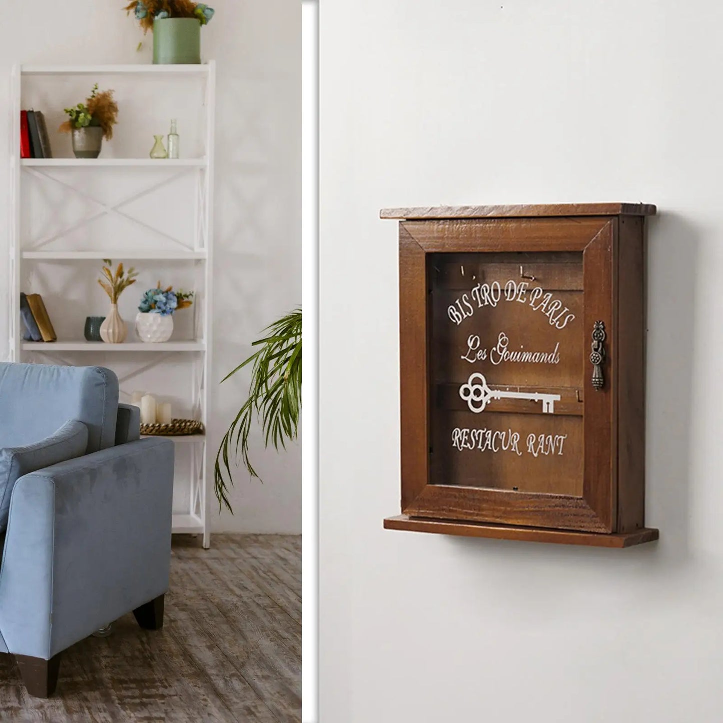 Key Holder Wall Hanging Entryway Key Storage Shelf for Dorm Basement Kitchen