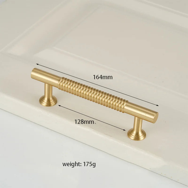 Textured Brass Handles – Golden Cabinet Pulls and Wardrobe Bar Handles (50mm-300mm)