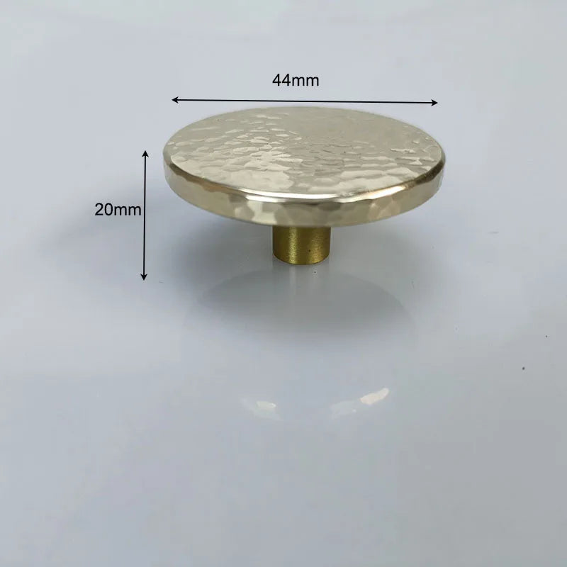 Hammered Brass Cabinet Handles – Light Gold Wardrobe Knobs and Drawer Pulls for American/Nordic Furniture