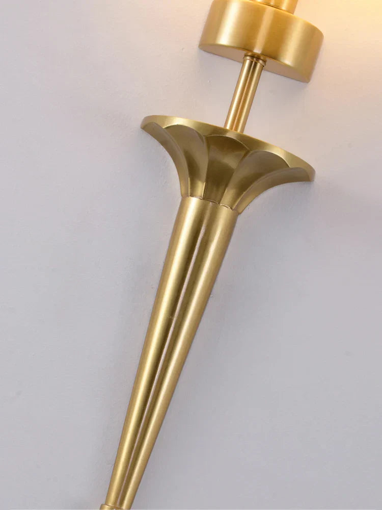 Copper Lamp - American Wall Lamp for Bedroom, Simple Wall Lamps with Classical Design, Living Room Decor LED Lights, Home Corridor Bedside Lamp