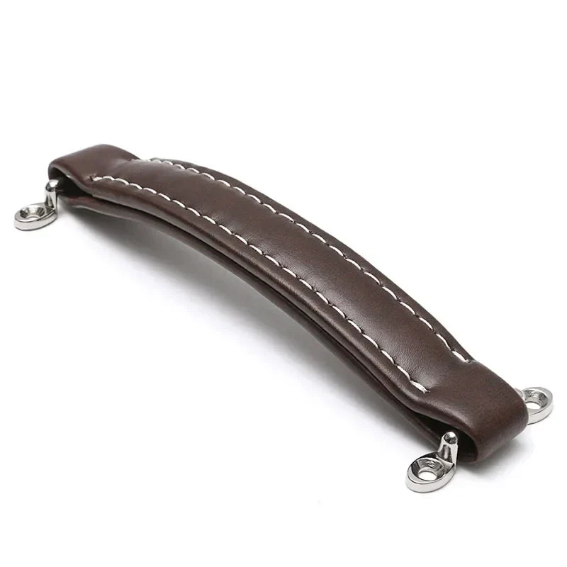 Vintage Leather Furniture Handle – Soft Suitcase-Style Drawer Pulls for Cabinets and Chests