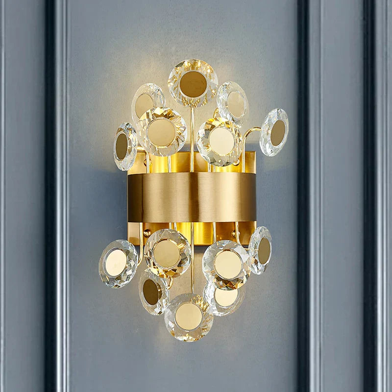 Eliana - New Modern Wall Sconce Lighting For Bedroom Brushed Gold Crystal Wall Lamps Home Decoration Led Cristal Wall Light Fixtures