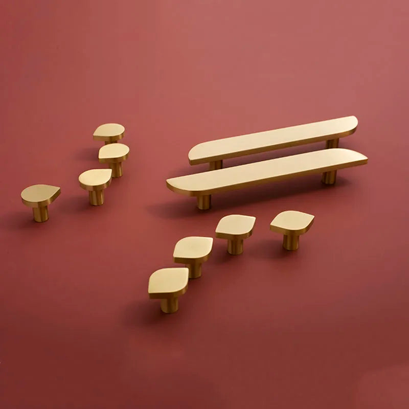 Modern Simple Wardrobe Handles – Brass Cabinet Knobs and Drawer Pulls for Furniture