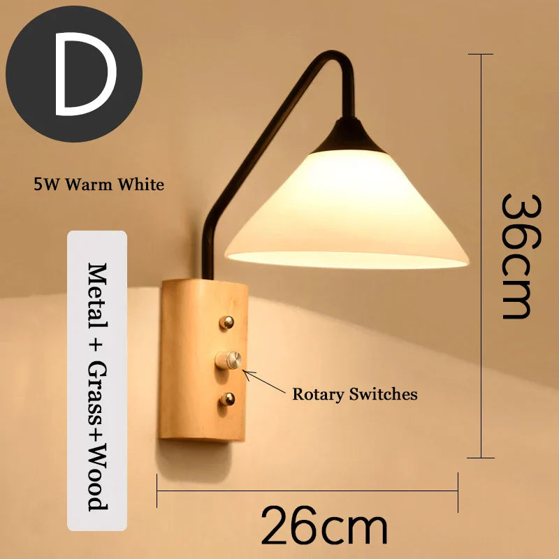 Modern Simple Bedroom Fabric Wall Lamp - LED Wall Light for Corridor, Aisle, Study, Bedside Fixtures - Wall Sconce Lamps AC85-265V