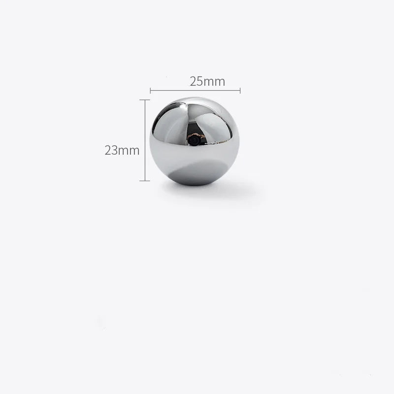 Chrome Brass Ball Knobs – Modern Silver Cabinet Pulls for Drawers and Furniture (20/25/30mm)