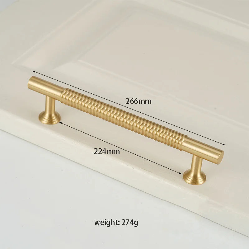 Textured Brass Handles – Golden Cabinet Pulls and Wardrobe Bar Handles (50mm-300mm)