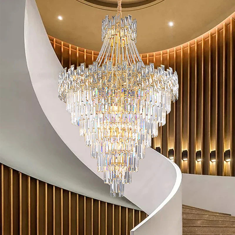 Modern Luxury Glass Crystal Chandelier - Hotel-Grade Decorative Lighting with LED Dimming