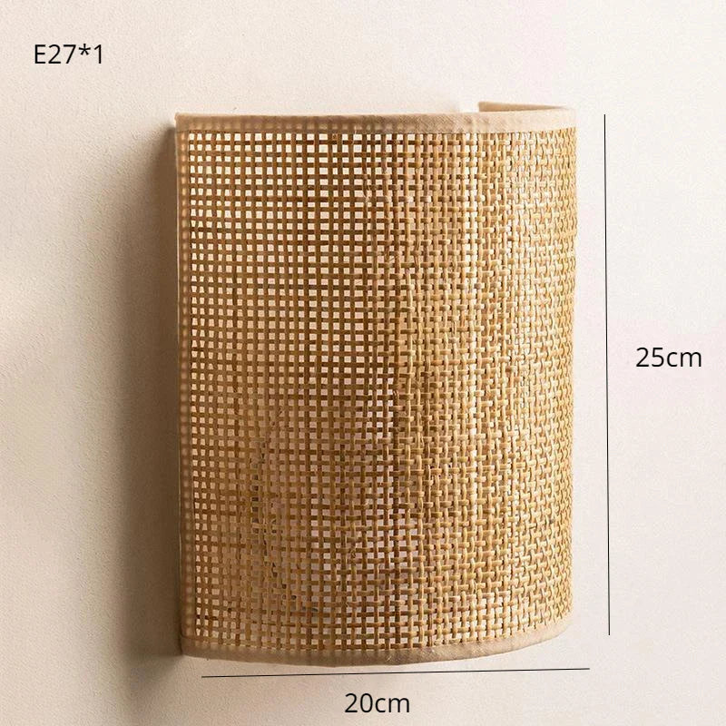 Southeast Asian Rattan Wall Lamp - Artistic LED Lighting for Living Rooms, Bedrooms, and Corridors