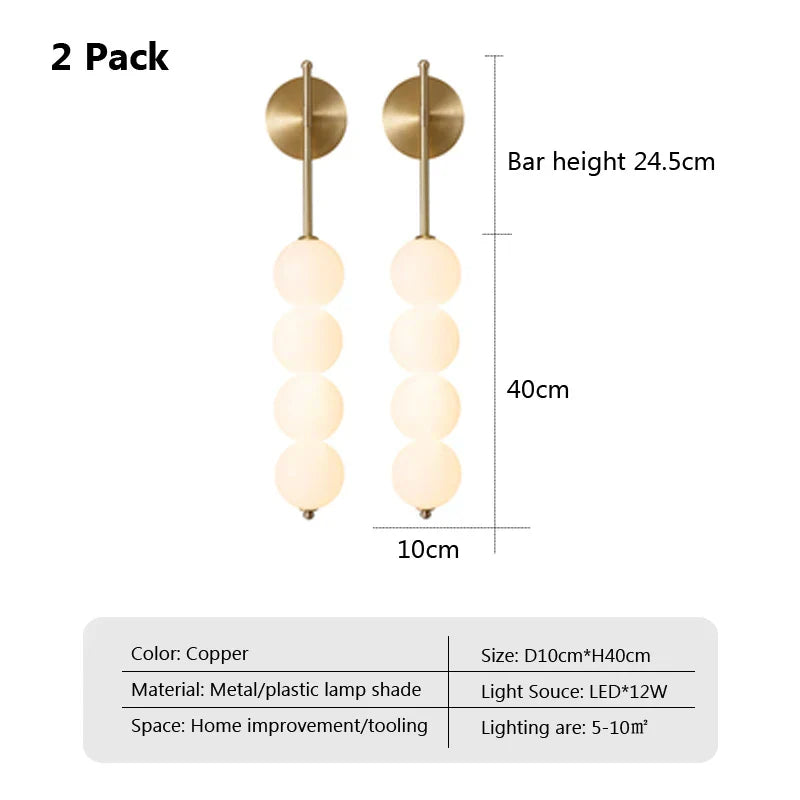 Nordic Wind Gourd Wall Lamp - Minimalist LED Milky White Light for Living Room, Study, Bedroom, Bedside, Home Decoration
