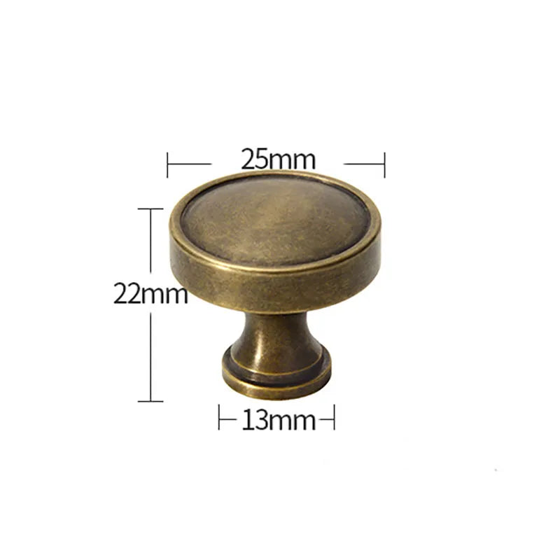 Antique Brass Round Cabinet Knobs – Vintage Drawer, Wardrobe, and Cupboard Pulls