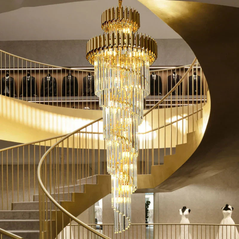 Luxury Modern Crystal Chandelier - Opulent Illumination for Long Lofts, Villa Lobbies, and Chic Living Spaces