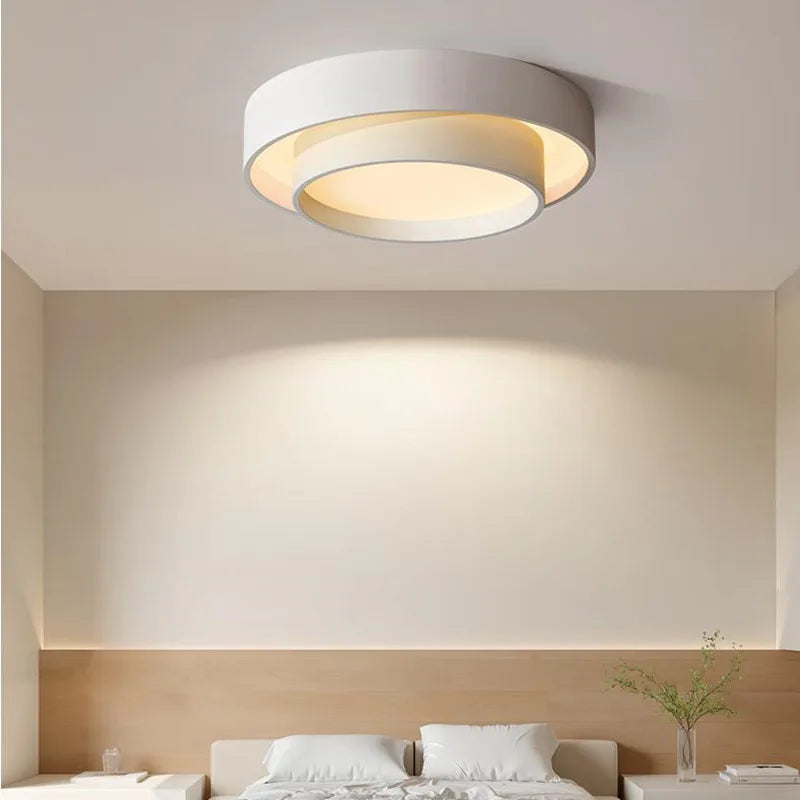 Round Ceiling Lamp - Modern LED Art Ceiling Light - Perfect for Studio, Kitchen, Bedroom, Aisle, Balcony, and Corridor - Designer White Ceiling Lamp