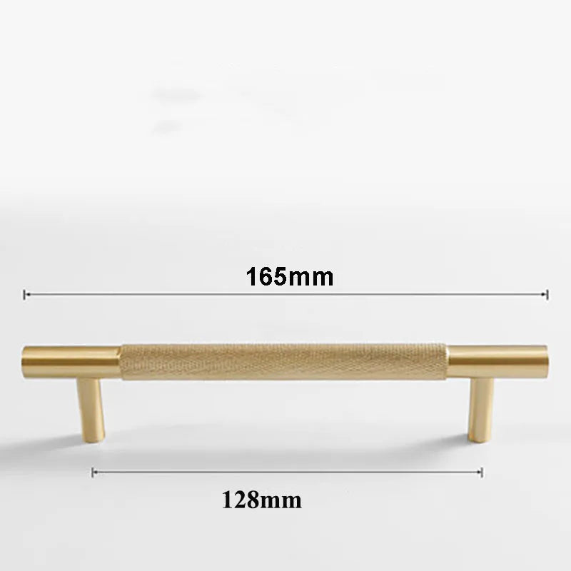 Brass Textured Cabinet Handles – Knurled Wardrobe Pulls and Drawer Knobs for Chest Drawers