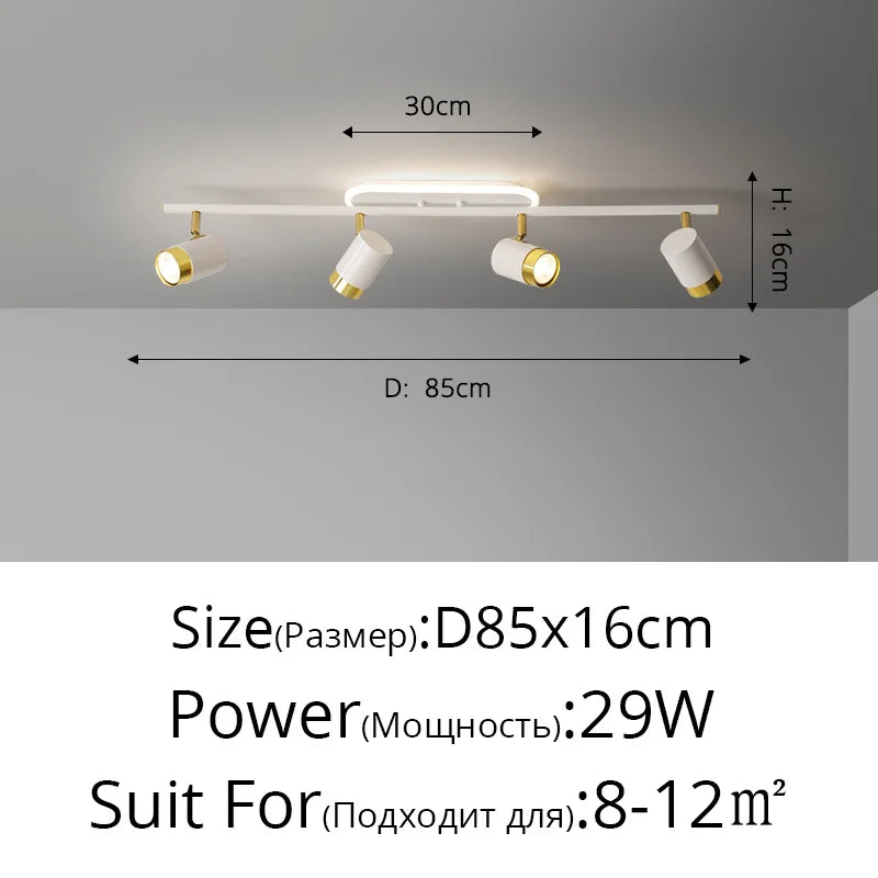 Corridor LED Chandelier With Spotlights - Nordic Strip Ceiling Lamp - Perfect for Living Room, Bedroom, Balcony - Home Decor Lighting Fixtures