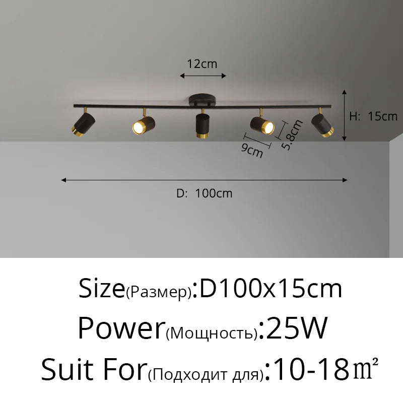 Corridor LED Chandelier With Spotlights - Nordic Strip Ceiling Lamp - Perfect for Living Room, Bedroom, Balcony - Home Decor Lighting Fixtures