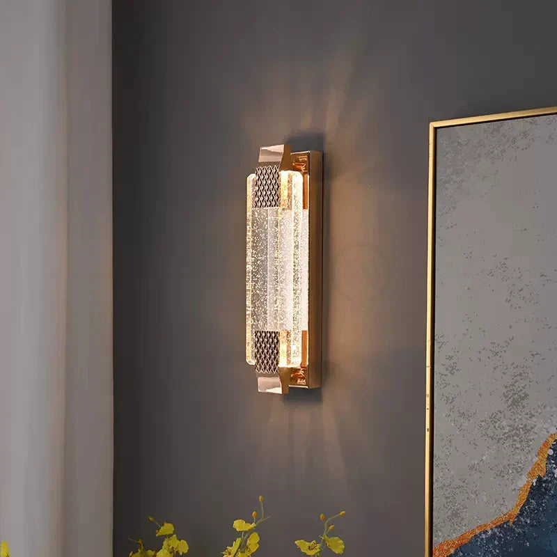 Sophisticated Dimmable LED Crystal Wall Lamp - Elevate Your Bedroom and Living Room Decor