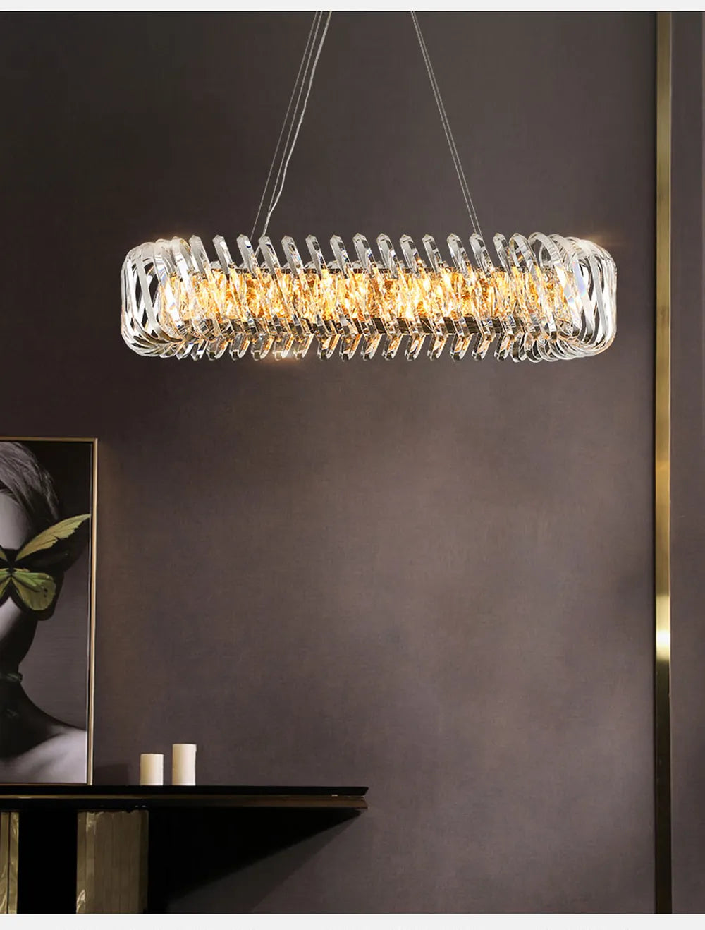 Olivia's Art Deco Crystal Glass LED Chandelier